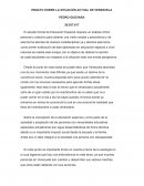 ENSAYO SOBRE LA SITUACIÒN ACTUAL DE VENEZUELA