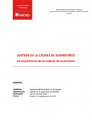 La importancia de la cadena de suministros