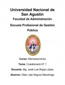 Microeconomía Tema: Cuestionario N° 1