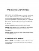 TIPOS DE SOCIEDADES Y EMPRESAS
