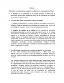 Informe Determinar los indicadores de gestión a utilizar en la empresa donde labora