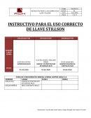 INSTRUCTIVO PARA EL USO CORRECTO DE LLAVE STILLSON