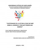 Cuestionario de la lectura lo que no sabe sobre el comercio y por qué tendría que saberlo
