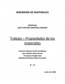 Trabajo – Propiedades de los materiales