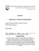 Química I Bioplasticos: productos biodegradables