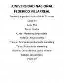 Avance de producto de marketing