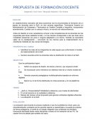 PROPUESTA DE FORMACIÓN DOCENTE