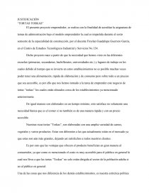 JUSTIFICACION “TORTAS TOSKAS”. Página 1