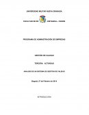 ANALISIS DE UN SISTEMA DE GESTIÓN DE CALIDAD