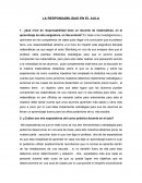LA RESPONSABILIDAD EN EL AULA