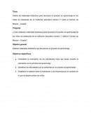 Diseño de materiales didácticos para favorecer el proceso de aprendizaje en los niños de preescolar