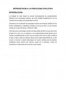 INTRODUCCION A LA PSICOLOGIA EVOLUTIVA
