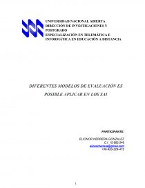 MODELO DE EVALUACION EN LOS ENTORNOS VIRTUALES. Página 1
