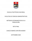 MÉTODOS DETERMINÍSTICOS DE LA PRODUCCIÓN Estufa solar