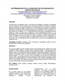 INFORME DETERMINACION DE LA CONSTATE DE SOLUBILIDAD