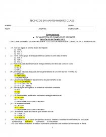TECNICOS EN MANTENIMIENTO CLASE I. Página 1