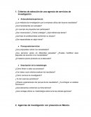 Criterios de selección de una agencia de servicios de investigación