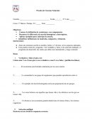 Prueba de Ciencias Naturales 5° básico s/r