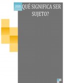 ¿Qué significa ser Sujeto?