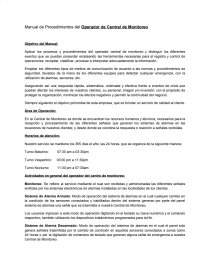 Manual de Procedimientos del Operador de Central de Monitoreo. Página 1