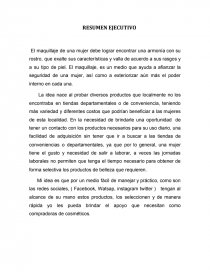 RESUMEN EJECUTIVO COSMETICOS - Informes - 20021229 RESUMEN EJECUTIVO COSMETICOS - Informes - 20021229