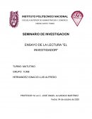 ENSAYO DE LA LECTURA "EL INVESTIGADOR"