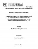 PLANIFICACION DE LOS REQUERIMIENTOS DE MATERALES PARA FABRICACIÓN DE BICICLETA MODELO BLADE-2000 EN LA EMPRESA INDURAIN BICICLETAS, S.A