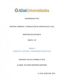 “CONTEXTO, HISTORIA Y PARADIGMAS EDUCATIVOS”. Página 1