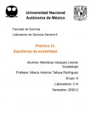 Laboratorio de Química General II Práctica 13. Equilibrios de solubilidad.