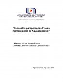 Impuestos para personas físicas (Comerciantes en Aguascalientes)