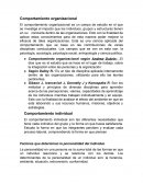 Comportamiento organizacional. Comportamiento individual