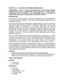 PRACTICA No. 1.- ENSAYOS CON FORMAS FARMACEUTICAS. Página 1