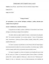 ¿El nacionalismo es una corriente ideológica, sociológica y política adecuada para cualquier forma de gobierno?. Página 1