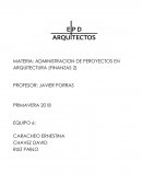 ADMINISTRACION DE PEROYECTOS EN ARQUITECTURA (FINANZAS 2)