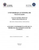 ANÁLISIS Y EXPERIMENTACIÓN DE UN PROBLEMA DE CONSERVACION DE ENERGÍA