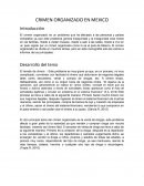 Crimen Organizado En México