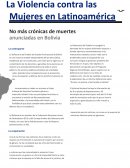 La Violencia contra las Mujeres en Latinoamérica