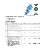Restructuración de pisos y limpieza de Mecanismos