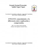 Conocimiento y la diferencia entre explicación y comprensión