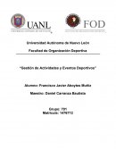 Gestión de actividades y eventos deportivos