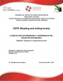 CEFR. Reading and writing levels