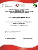CEFR. Reading and writing levels