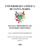 CURSO: “GESTIÓN DE MANTENIMIENTO”