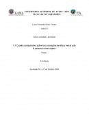 Cuadro comparativo sobre los conceptos de ética, moral y de la persona como sujeto