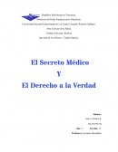 El Secreto Médico Y El Derecho a la Verdad