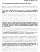 Reporte de lectura, Tres preguntas sobre la Economia