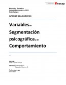Variables de Segmentación psicográfica y de Comportamiento