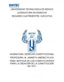 MOTIVOS DE LOS CONSTITUYENTES PARA LA CREACIÓN DE LA CONSTITUCIÓN DE 1917