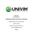Actividad Reporte biologia celular o citologia