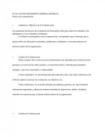 EVALUACION DESEMPEÑO EMPRESA BURBUJA. Página 1